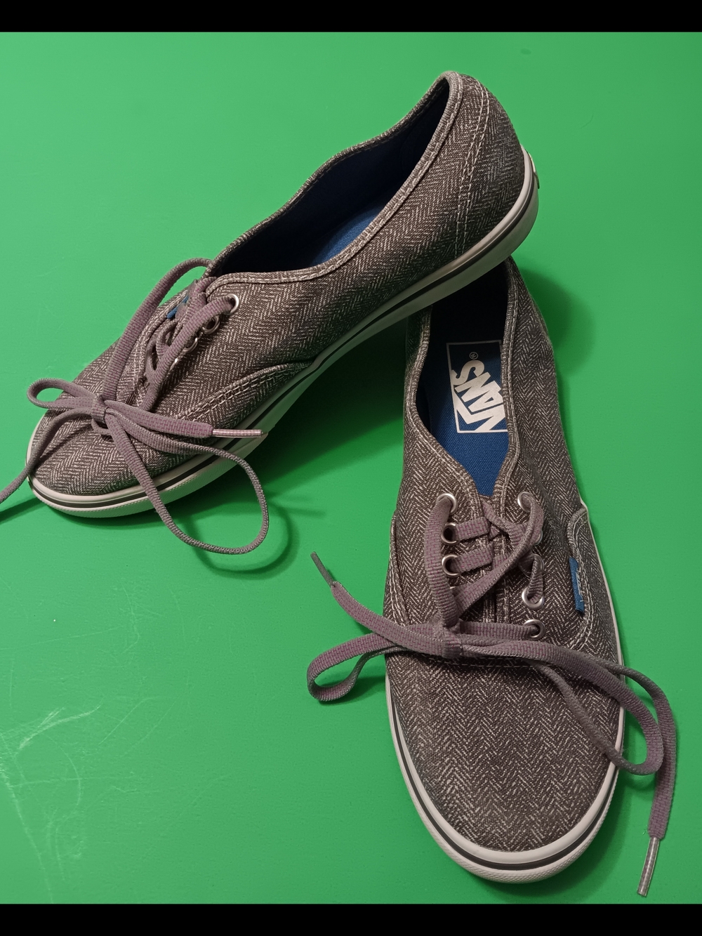 Vans Off The Wall Gray Canvas Skate Shoes/Sneakers (TB8C) Preowned Women's Sz 7